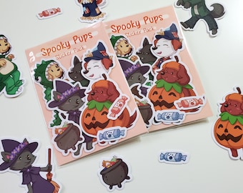 Spooky Pups Halloween Sticker Pack - Kawaii Stickers - Cute Sticker Set