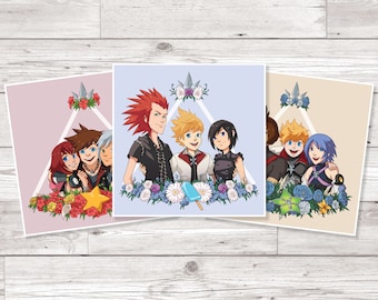 Kingdom Heart Trio Floral Prints
