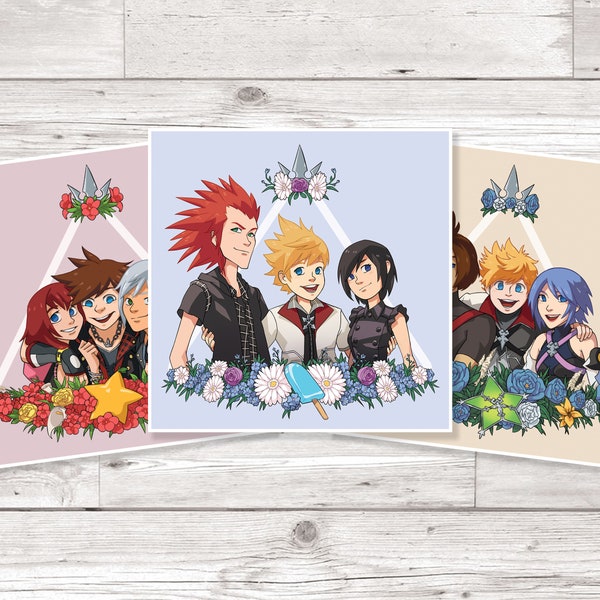 Kingdom Heart Trio Floral Prints