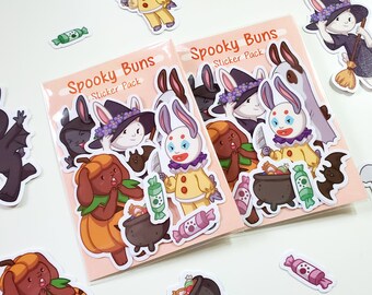 Spooky Buns Halloween Sticker Pack - Kawaii Stickers - Cute Sticker Set