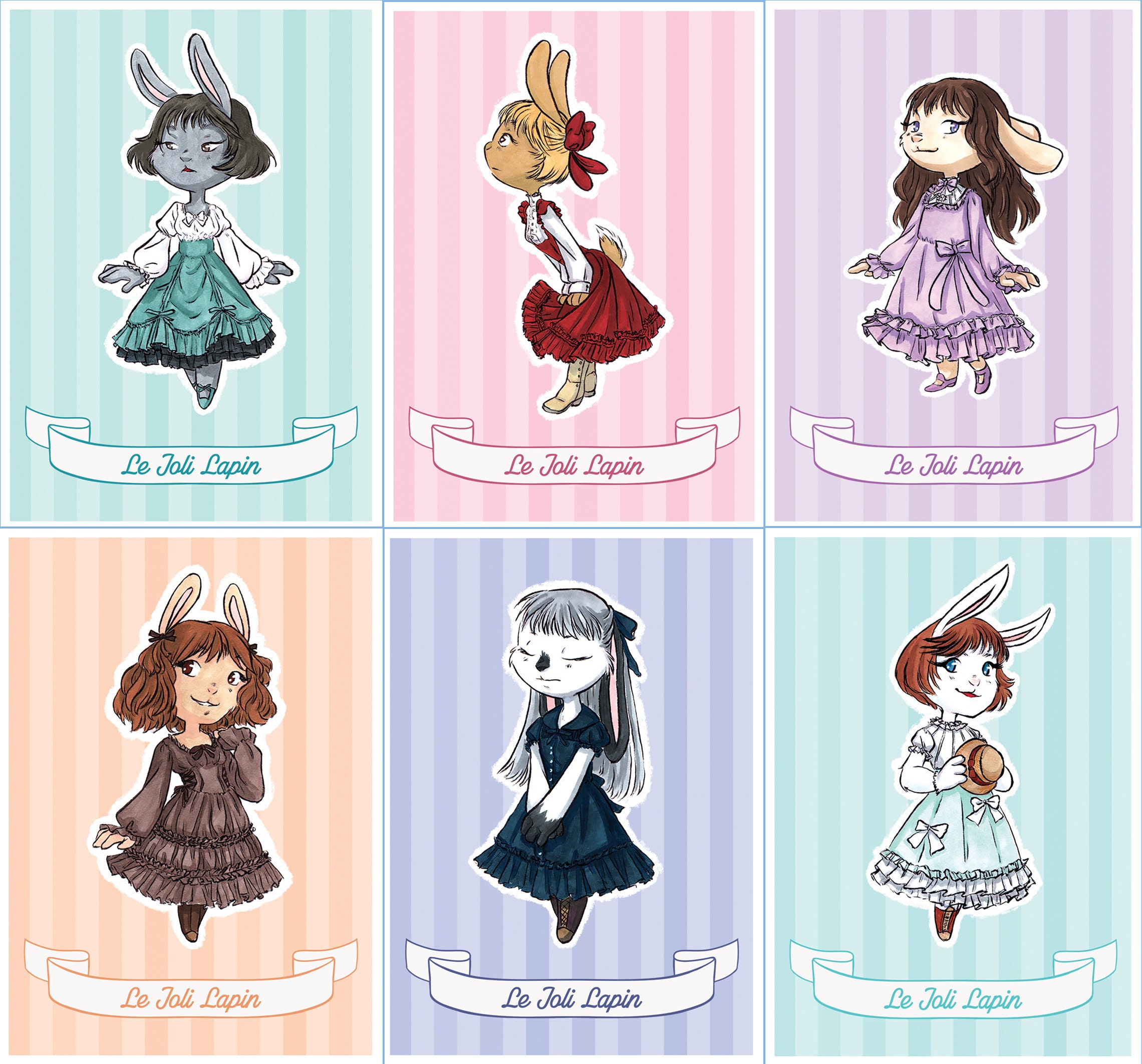 Le Joli Lapin Lolita Fashion Bunny Girl Art Prints Kawaii - Etsy UK