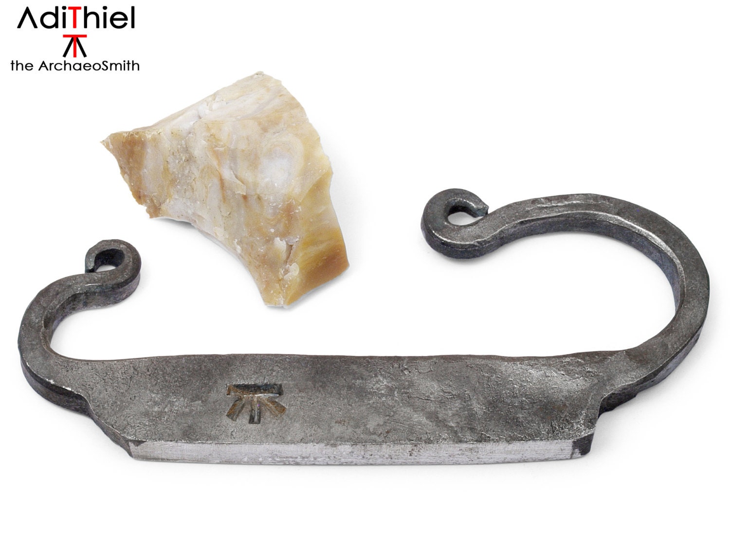 Vern's Flint And Steel C-Shaped Fire Striker Kit With Flint & Extras - Camping Tool