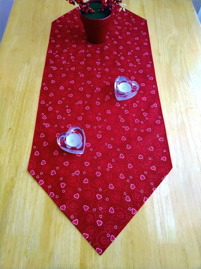 Handmade Valentine's Day Table Runner. Valentine's Day/romantic Table