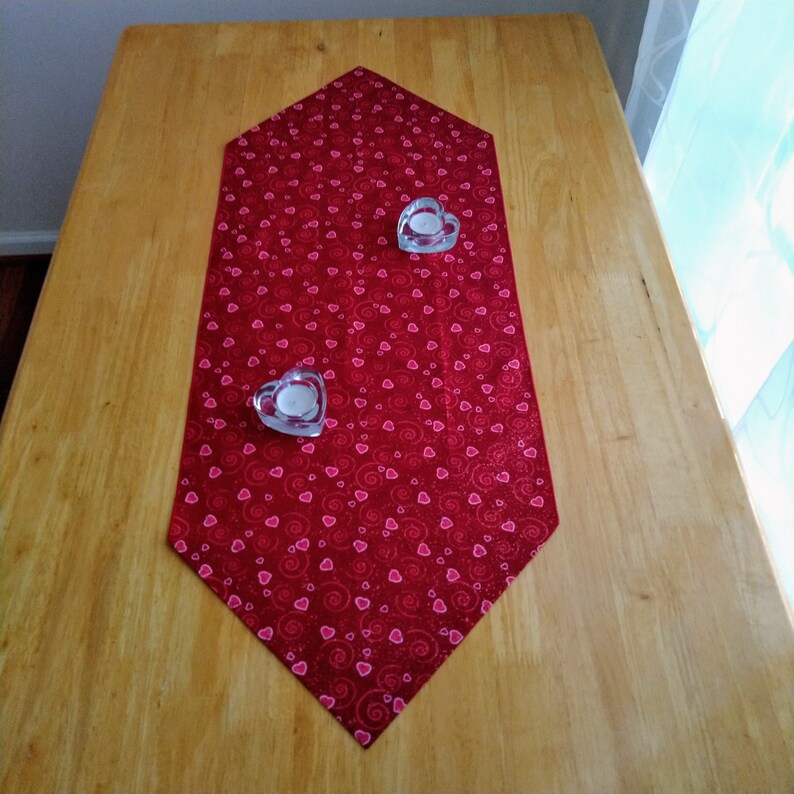 Handmade Valentine's Day Table Runner. Valentine's Day/romantic Table
