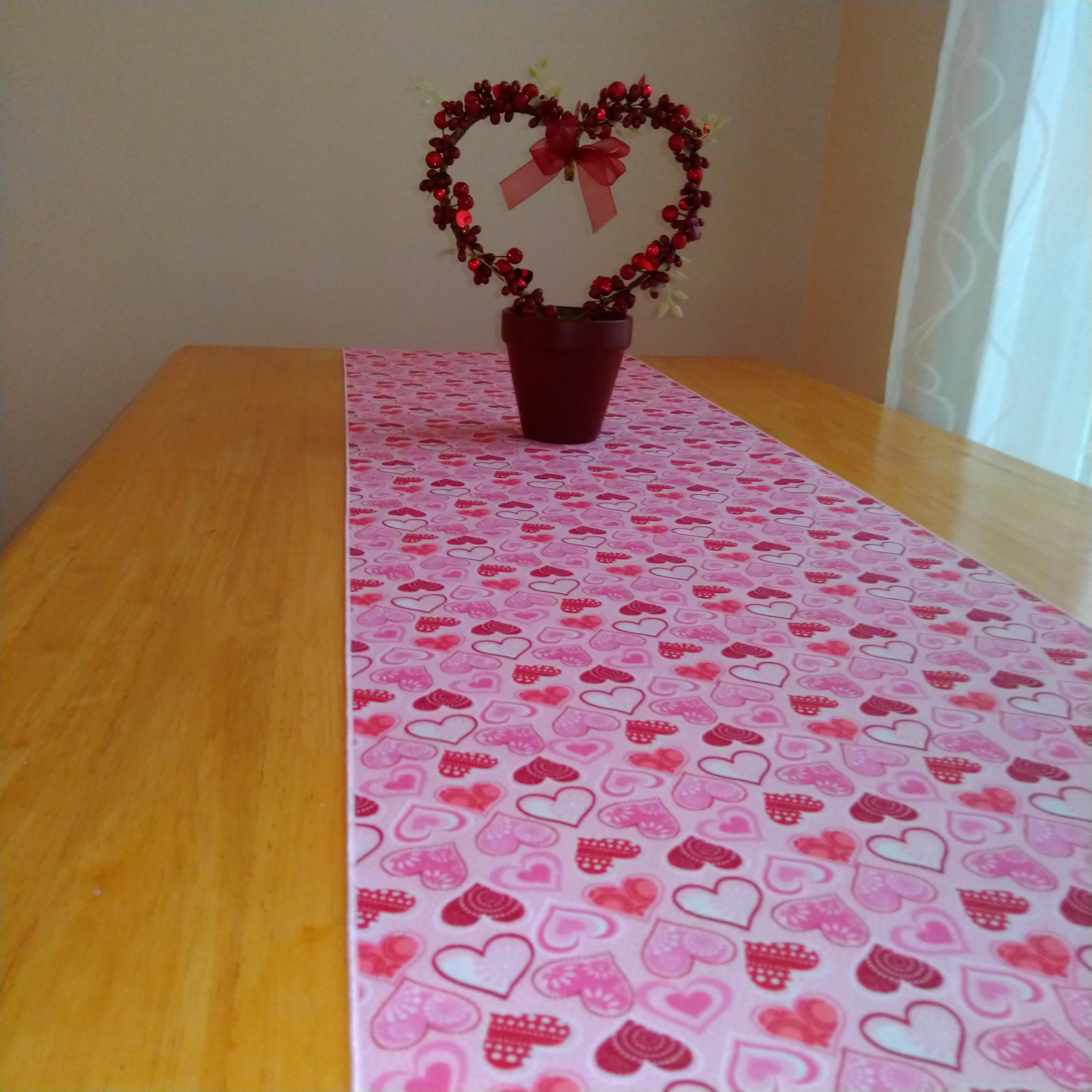 Handmade Valentine's Day Table Runner. Valentine's Day/romantic Table