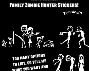 Zombie Hunter Family Sticker Decals