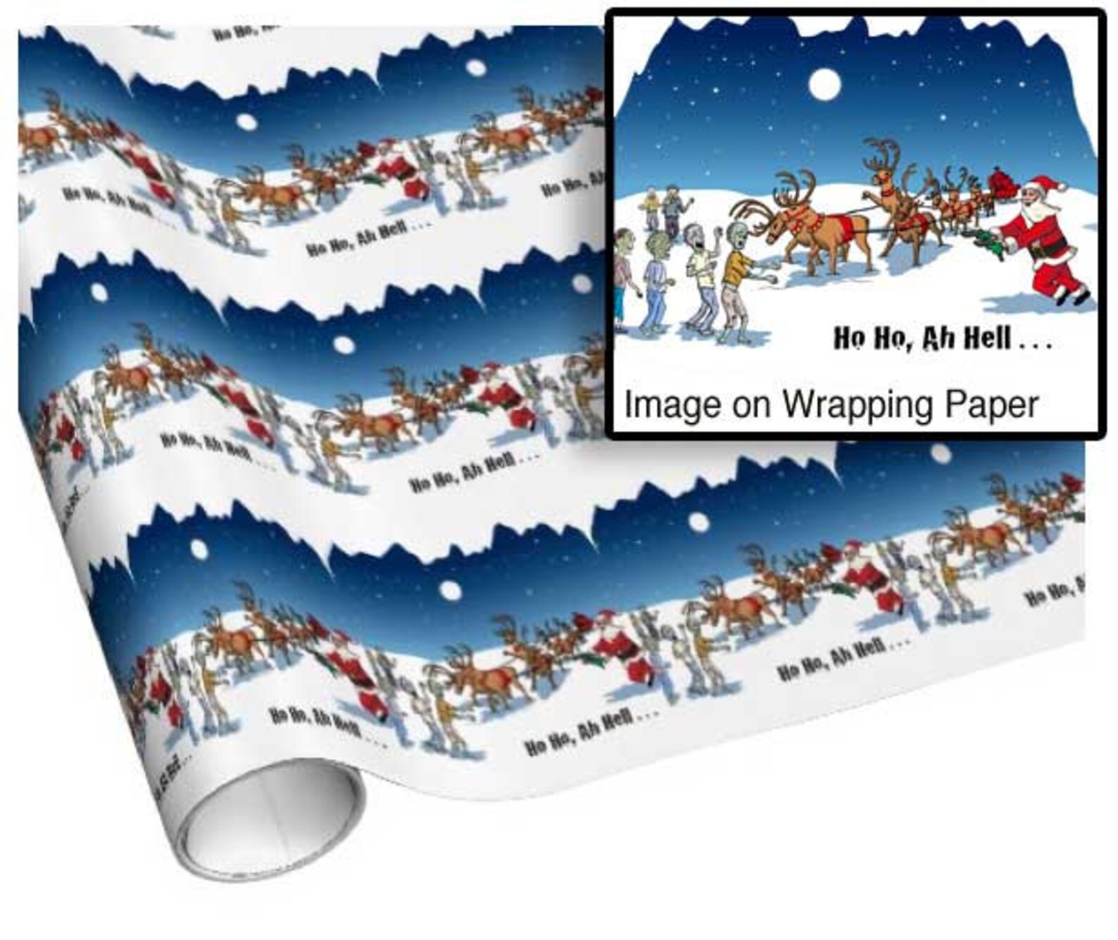 Zombies Attack Santa Wrapping Paper Etsy