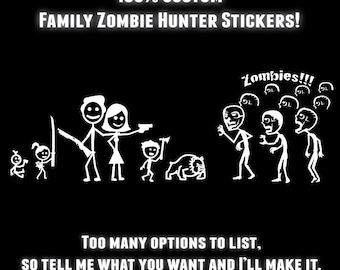 Original Family Zombie Hunter Decal for Vehicle