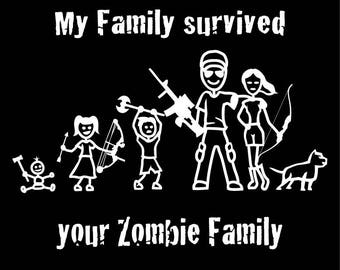 Zombie Family Survivors Decal