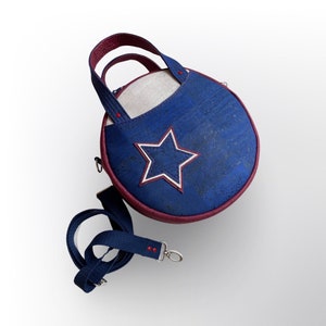 Patriotic Crossbody Bag, Red white and blue Cork purs