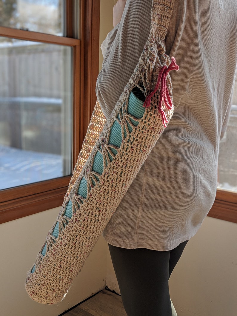 yoga bag Crochet yoga mat bag yoga tote yoga mat tote