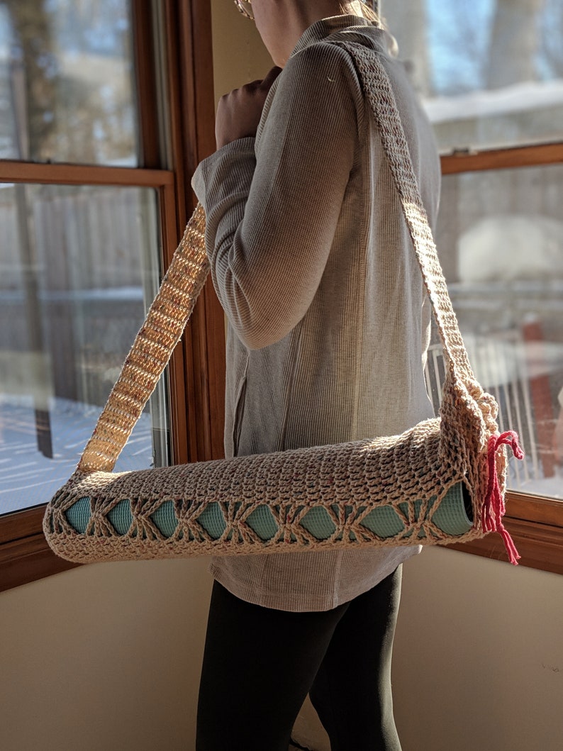 yoga bag Crochet yoga mat bag yoga tote yoga mat tote