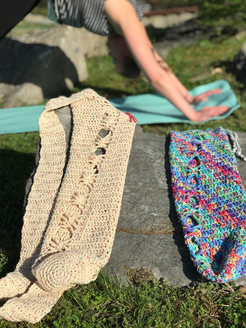yoga bag Crochet yoga mat bag yoga tote yoga mat tote