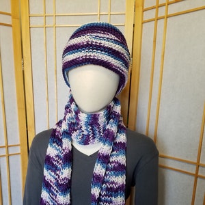 Lavender Hat and Scarf Set - Etsy display picture 1