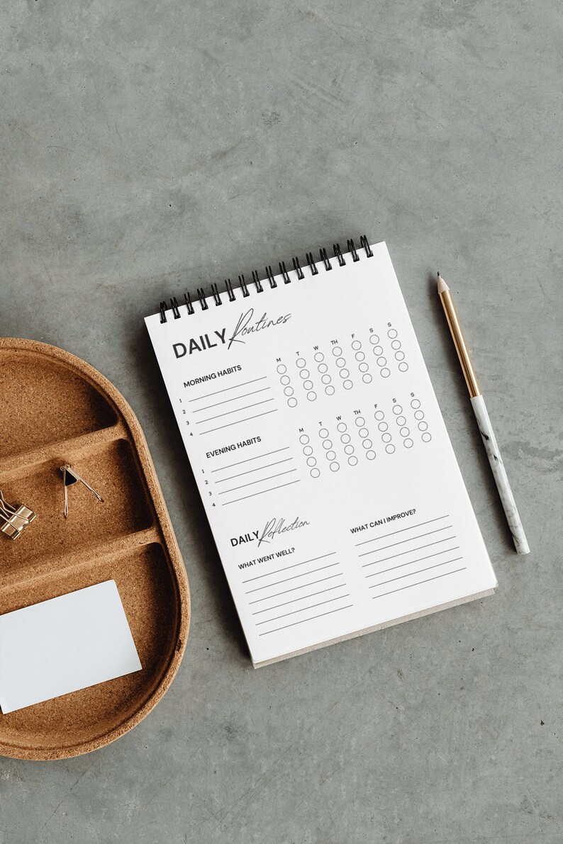 Weekly Routine Journal Daily Routine and Habit Tracker Journal - Printable Download - Etsy