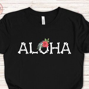 Rad Tech Xray Aloha Hibiscus Skeleton Bones T-Shirt Unisex Black
