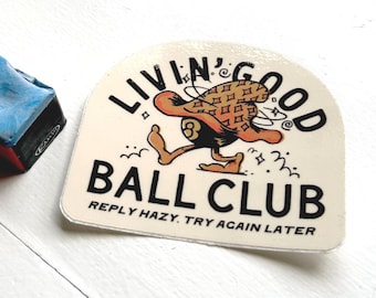 Magic 8 Ball Vinyl Sticker - Livin' Good Ball Club (3 inch)