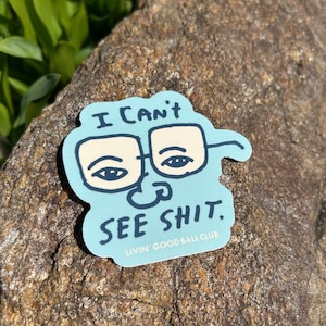 I Can&#39;t See 3&quot; vinyl sticker Livin&#39; Good Ball Club  billiard pool laptop water bottle 8 ball billiards player glasses