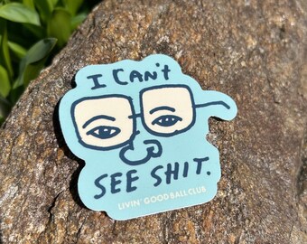 I Can't See Shit 7,5 cm Vinyl Aufkleber - Lustiger Billardspieler