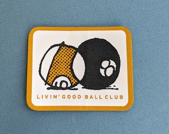 Livin' Good Ball Club Ball Logo patch sticker billiard pool laptop water bottle yeti woven thread 8 ball 9 ball cartoon dishwasher safe