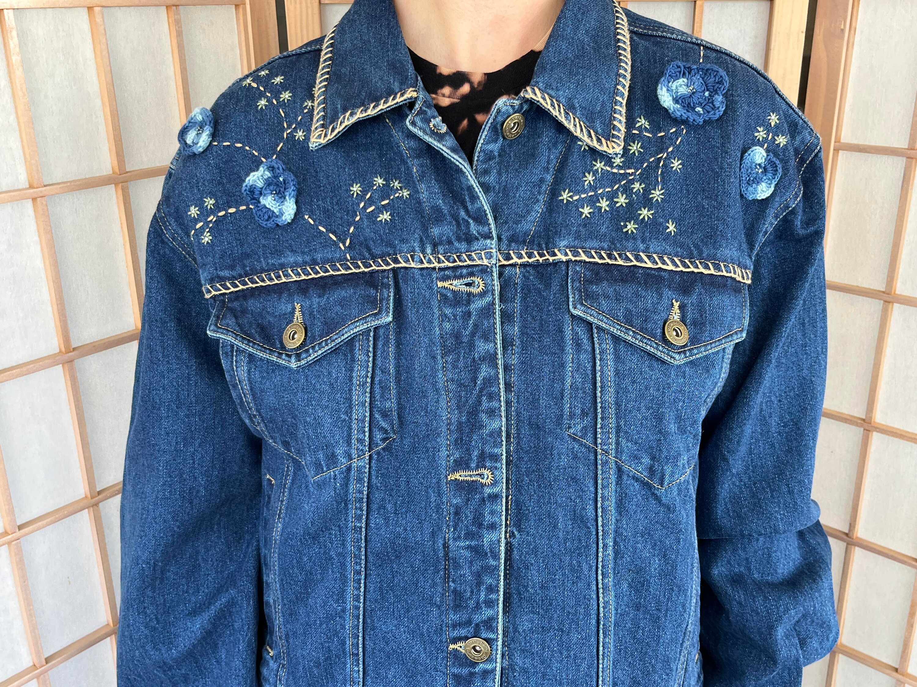 ジャケット・アウター \"LIZ claiborne\" used Denim duffle coat Liz Wear Vintage Denim Jean Shirt / Jacket With Toggle