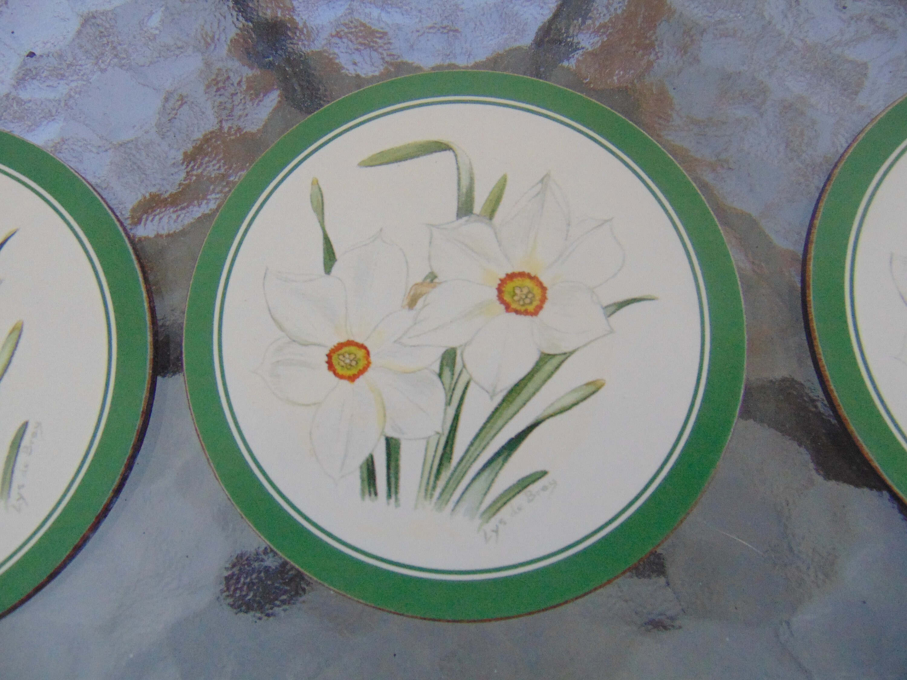 Pimpernel Six Round Acrylic Coasters Narcissus by Lys De Bray Etsy Sweden