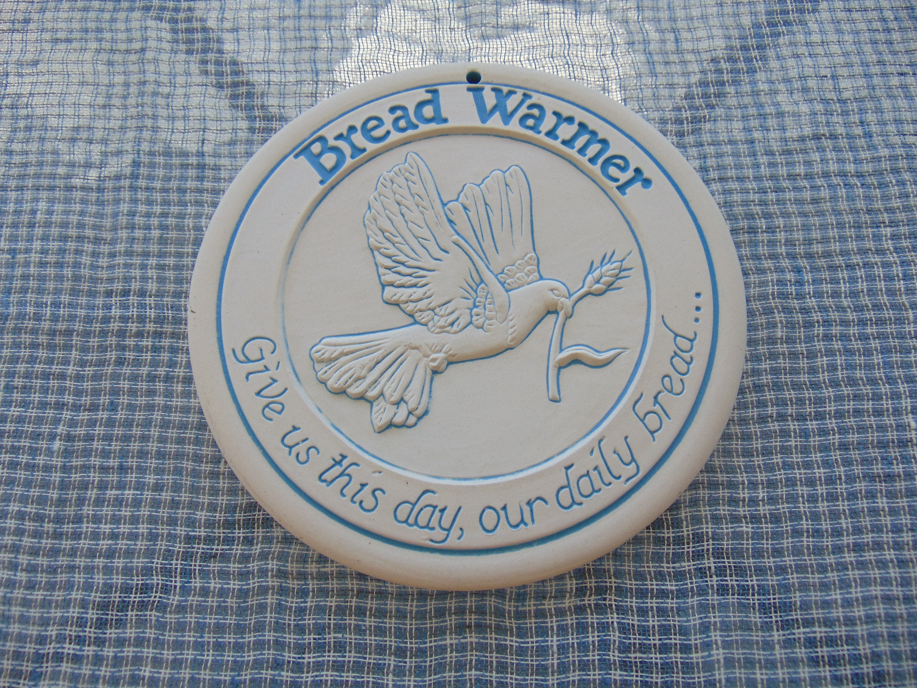 Lyn Ulick Ceramic Bread Warmer Give Us This Day Our Daily Bread Etsy