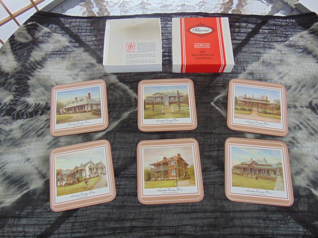 Pimpernel Acrylic Six Traditional Coasters Australian Country Homes Etsy