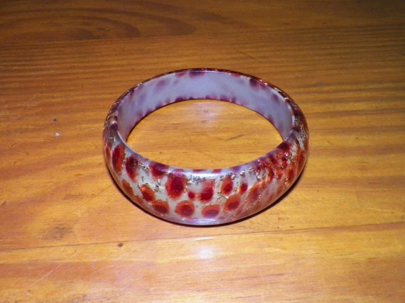 Tortoise Shell Look Lucite Bangle Bracelet - image 4