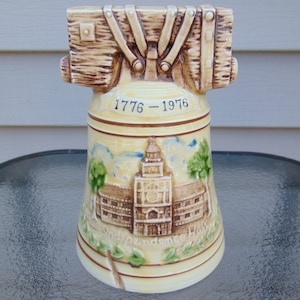 Relpo Bicentennial Liberty Bell Independence Hall Planter Flower Pot image 1