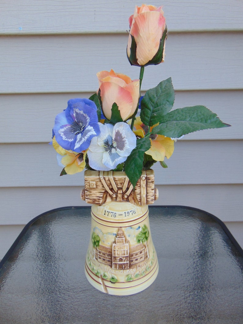 Relpo Bicentennial Liberty Bell Independence Hall Planter Flower Pot image 4