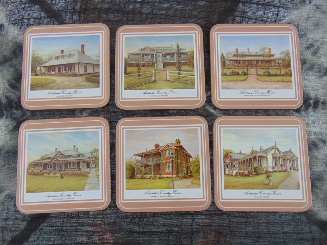 Pimpernel Acrylic Six Traditional Coasters Australian Country Homes Etsy