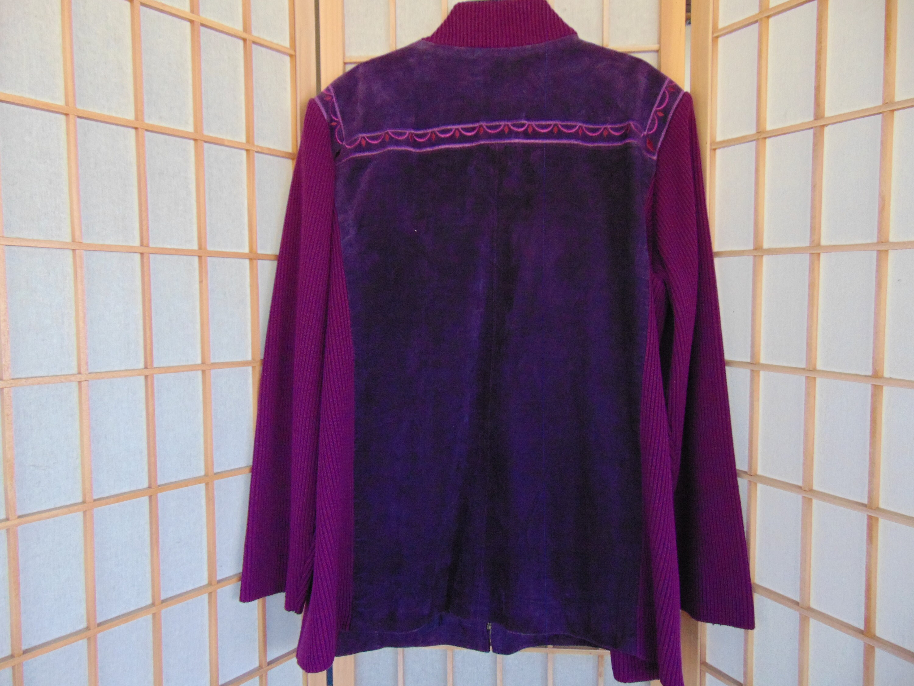 Bob Mackie Wearable Art Embroidered Leather Zippered Jacket Etsy