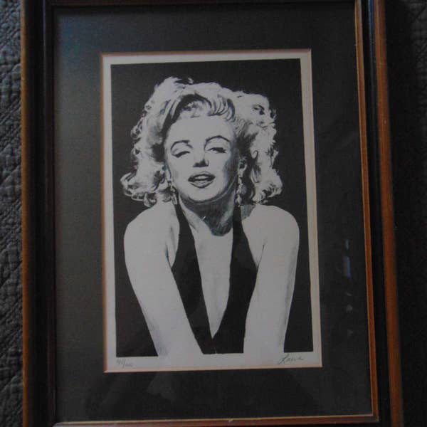 Marilyn Monroe Lithograph Matted Numbered 44 out of 300 With Frame or Without Frame See Item Details Signed by Lanse aka Glen Fortune Banse