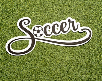 Título de fútbol para scrapbooking, troquelado con temática deportiva, mamá futbolera, recortes de papel deportivos, recorte de balón de fútbol, manualidades deportivas