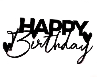 Troquelado de feliz cumpleaños, adorno para tarta, título de álbum de recortes de cartulina, celebración, manualidades de cumpleaños, manualidades con papel de cartulina