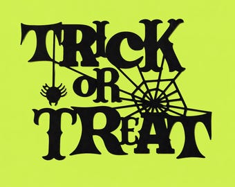 Halloween Paper Die Cut, Trick or Treat, Spiderweb, spooky cut out, party decoration, scrapbook decorations, junk jo