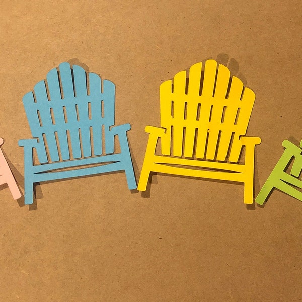 Summertime Paper die cut, paper cut outs , Summer Die cut Adirondack Chair, scrapbooking , crafting , art journaling, cards, summer dies