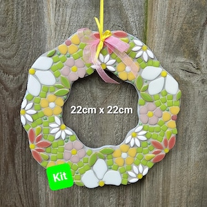 Flower Wreath Mosaic Craft Kit: Pastel Summer DIY Decor