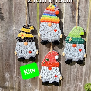 Gnome Mosaic Craft Kit, Gift idea, Make your own, Craft kits for Adults, Santa, Rainbow gnome, Woodland Gnome, Bumble Bee Gnome, Gonk, Pride