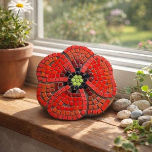 Mosaic Poppy Craft kit, DIY kit, Flower gift, Garden decor