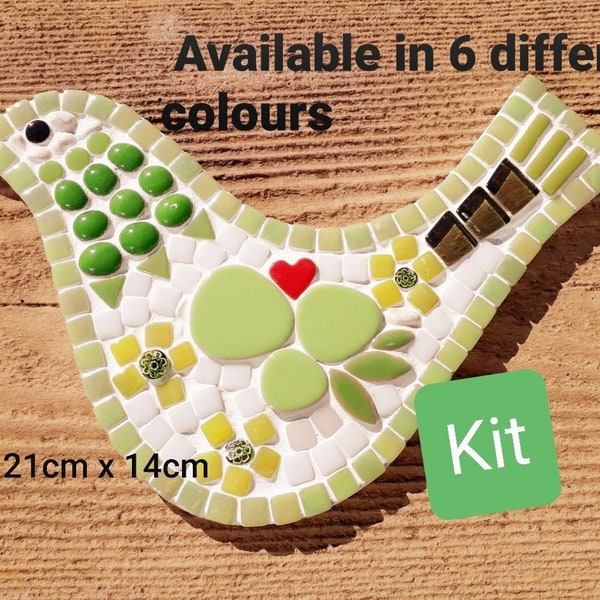 Bird mosaic craft kit, Craft Kits in the UK, Birthday Gift, Garden decor, Gift for crafter, DIY project, Bird Craft Kit, Love bird