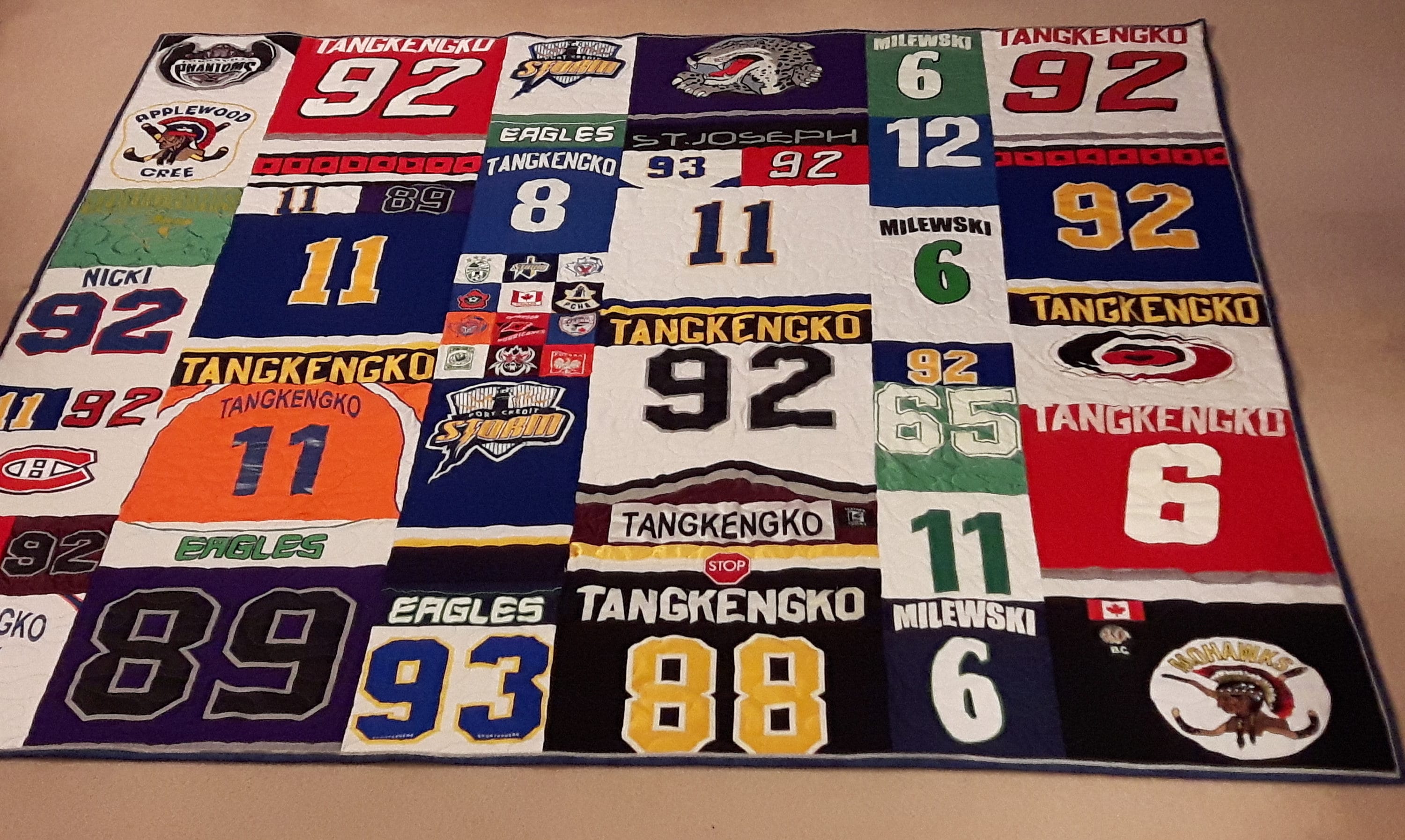 Custom Made Sports Jersey Quilts Hockey / Soccer / Football Etsy