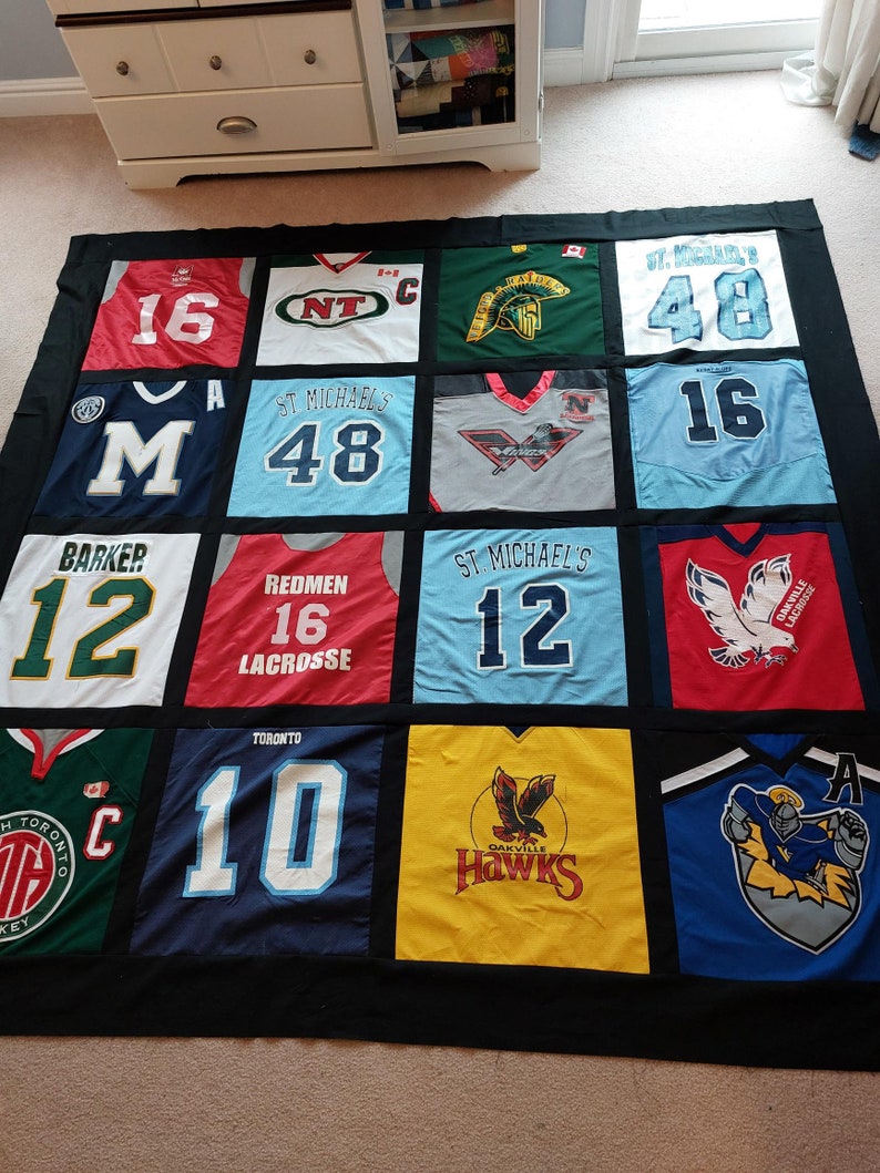 Custom Made Sports Jersey Quilts Hockey / Soccer / Football Etsy