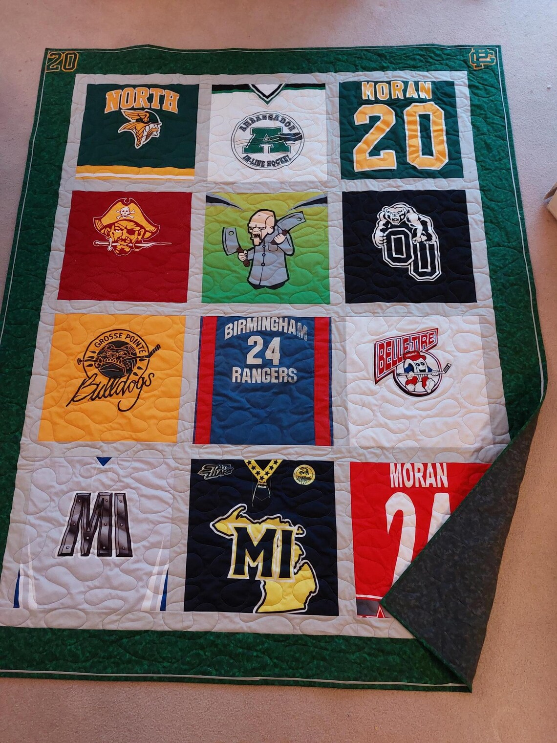 Custom Made Sports Jersey Quilts Hockey / Soccer / Football Etsy