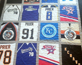 Custom Made Sports Jersey  Quilts - hockey / soccer / football / sports / jersey / clothing