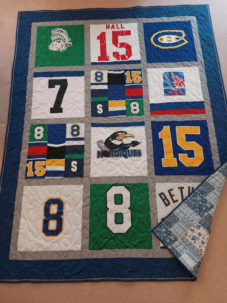 Custom Made Sports Jersey Quilts Hockey / Soccer / Football Etsy