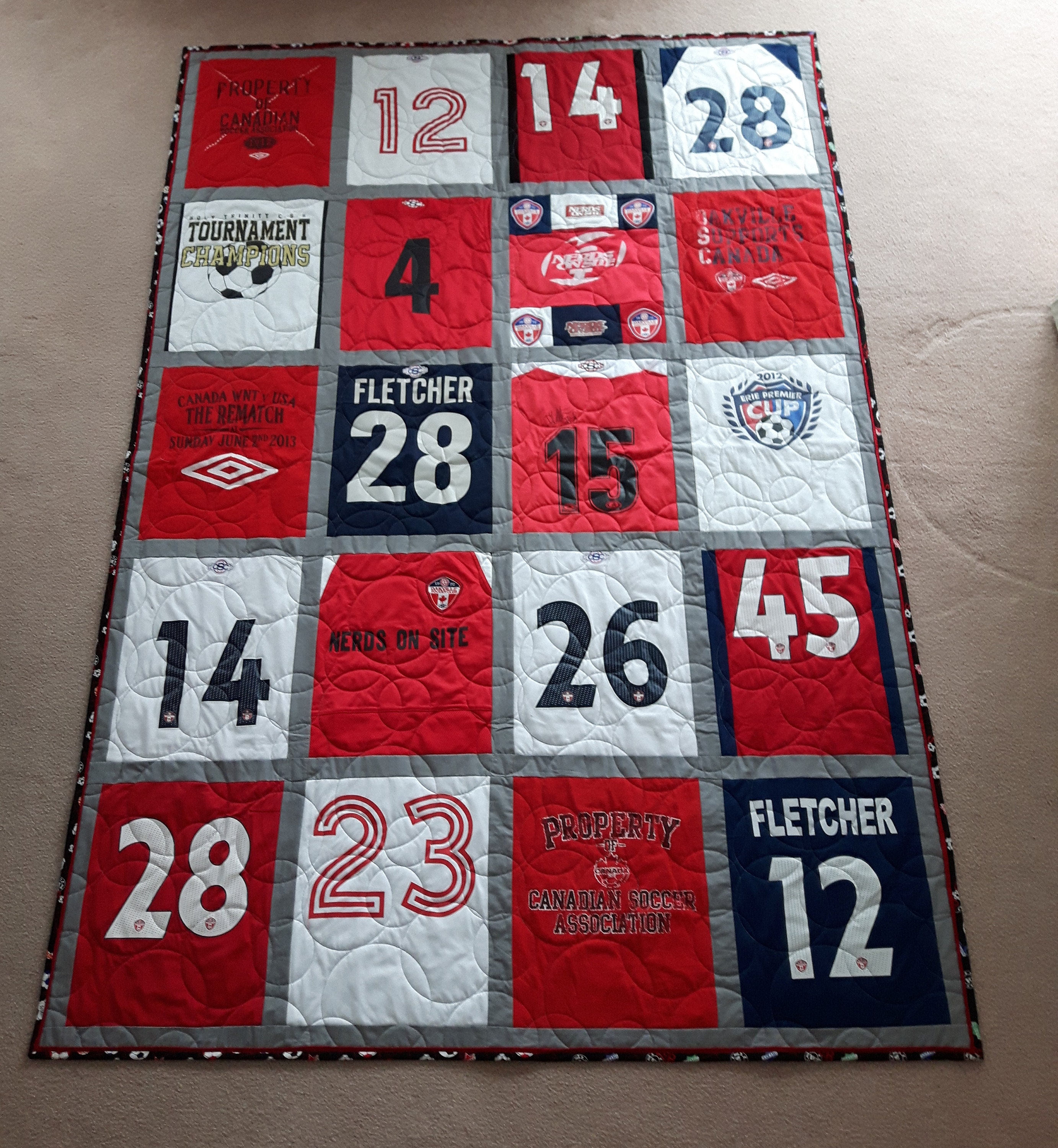 Custom Made Sports Jersey Quilts Hockey / Soccer / Football Etsy