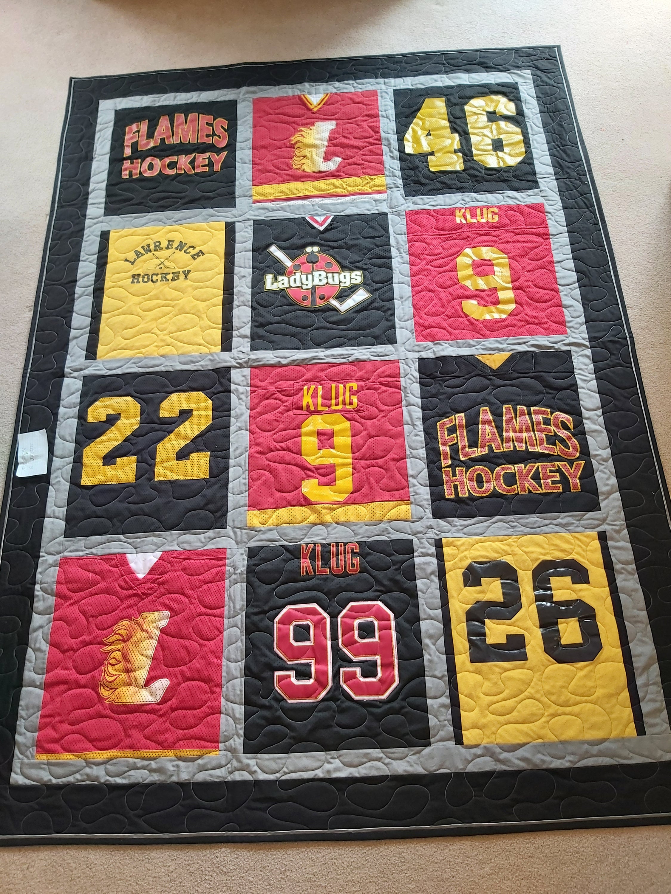 Custom Made Sports Jersey Quilts Hockey / Soccer / Football Etsy