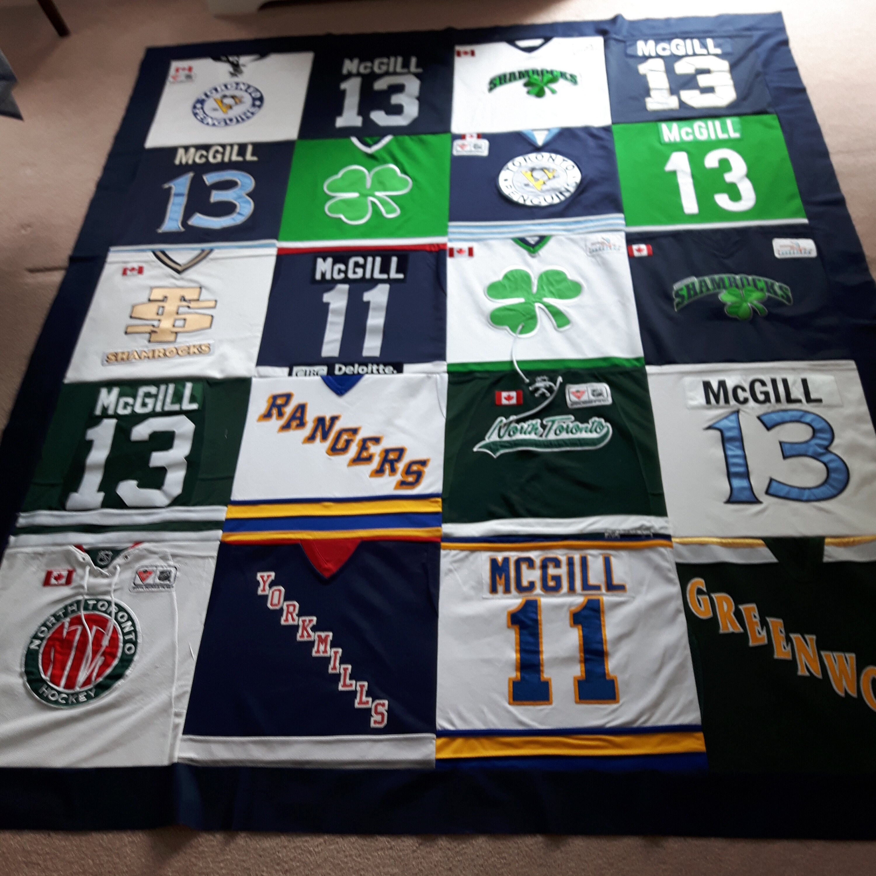 Custom Made Sports Jersey Quilts Hockey / Soccer / Football Etsy